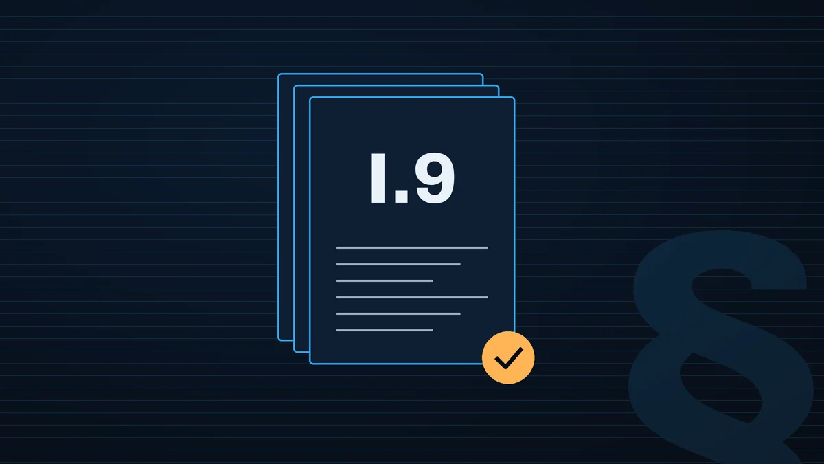 Illustrazione: il testo dell'Allegato I.9 con un segno di approvazione