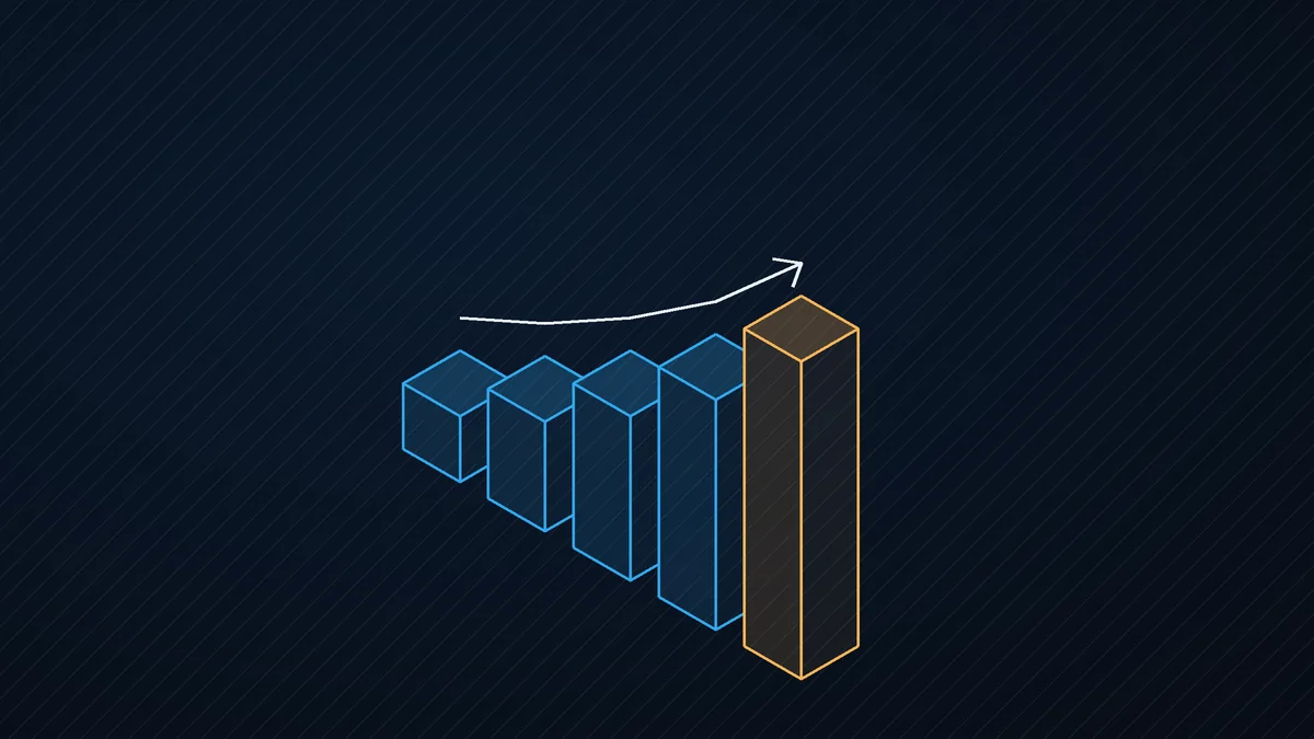 Illustrazione: colonne crescenti con una freccia verso l'alto