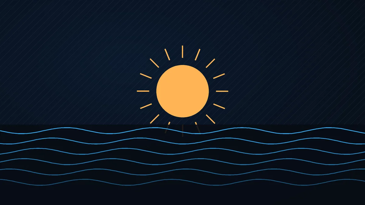 Illustrazione: il sole sul mare